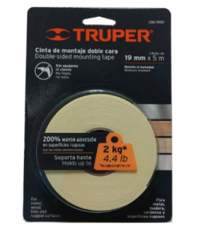 Cinta doble contacto Truper 19mm. x 5m.