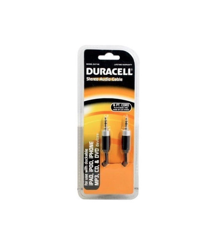 Cable 1x1 Duracell plush 3.5mm stereo 1,8m.