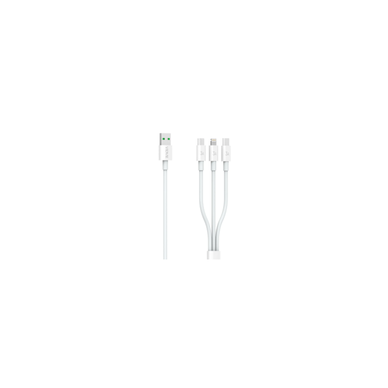 Cable USB x 3 Tipo C, Iphone y Micro Usb 3A