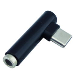 Adaptador Tipo-C a Jack 3.5 Curvo Para Audio.