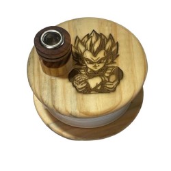 Bong Artesanal de Madera con Tapa Decorativa