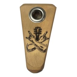 Pipa Artesanal de Madera con Diseño Dibujado