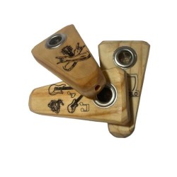 Pipa Artesanal de Madera con Diseño Dibujado