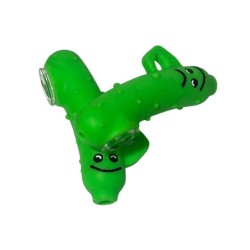 Pipa “Pickle Mood” de Silicona — Edición Caritas con Cazoleta de Vidrio