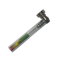 Pipa Metálica con Cuerpo Acrílico Transparente | Diseño Rasta Interior