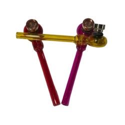 3 Pipa de Vidrio Color con Cazoleta Metálica