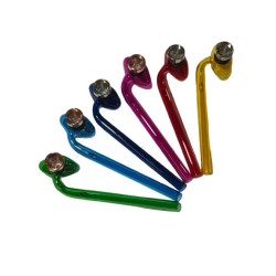 Mix Pipa de Vidrio Curva Colores Vibrantes con Filtro Metálico