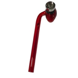 Pipa de Vidrio Curva Colores Vibrantes con Filtro Metálico