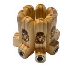 Pipa de Madera Artesanal – Diseño Calavera Mexicana