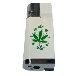 Encendedor y Pipa 2-en-1 Recargable | Diseño Hoja de Cannabis | 9x3 cm