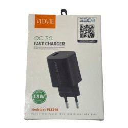 Cargador Rápido VIDVIE QC 3.0 18W - Modelo PLE248