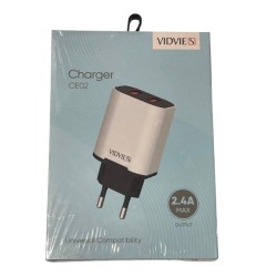 Cargador de Pared Doble USB VIDVIE CE02 - 2.4A Máx.