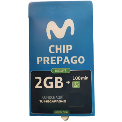 Chip Prepago Movistar 2GB + 100 minutos