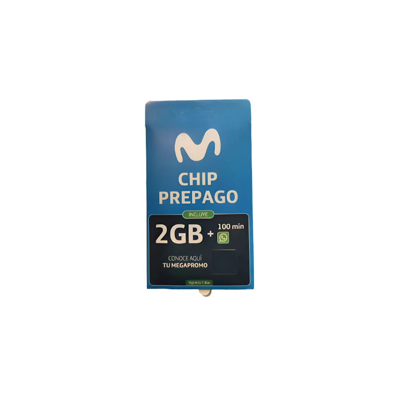 Chip Prepago Movistar 2GB + 100 minutos