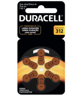 Pila 312 Duracell para audifono