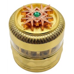 Moledor Lujo Dorado con Cristal Esmeralda