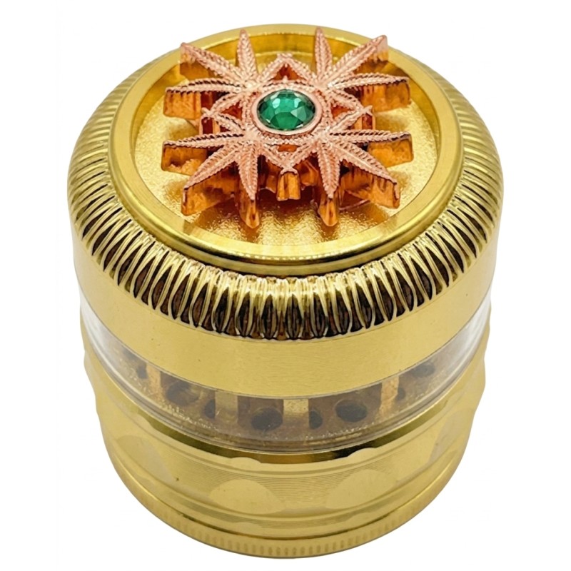 Moledor Lujo Dorado con Cristal Esmeralda