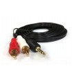 Cable 2x1 Plush 3,5 a Rca Stereo de 2,6metros