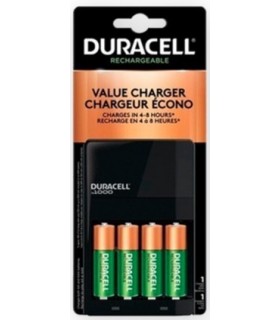 Cargador de pilas Duracell mas 4 Pilas Recargables